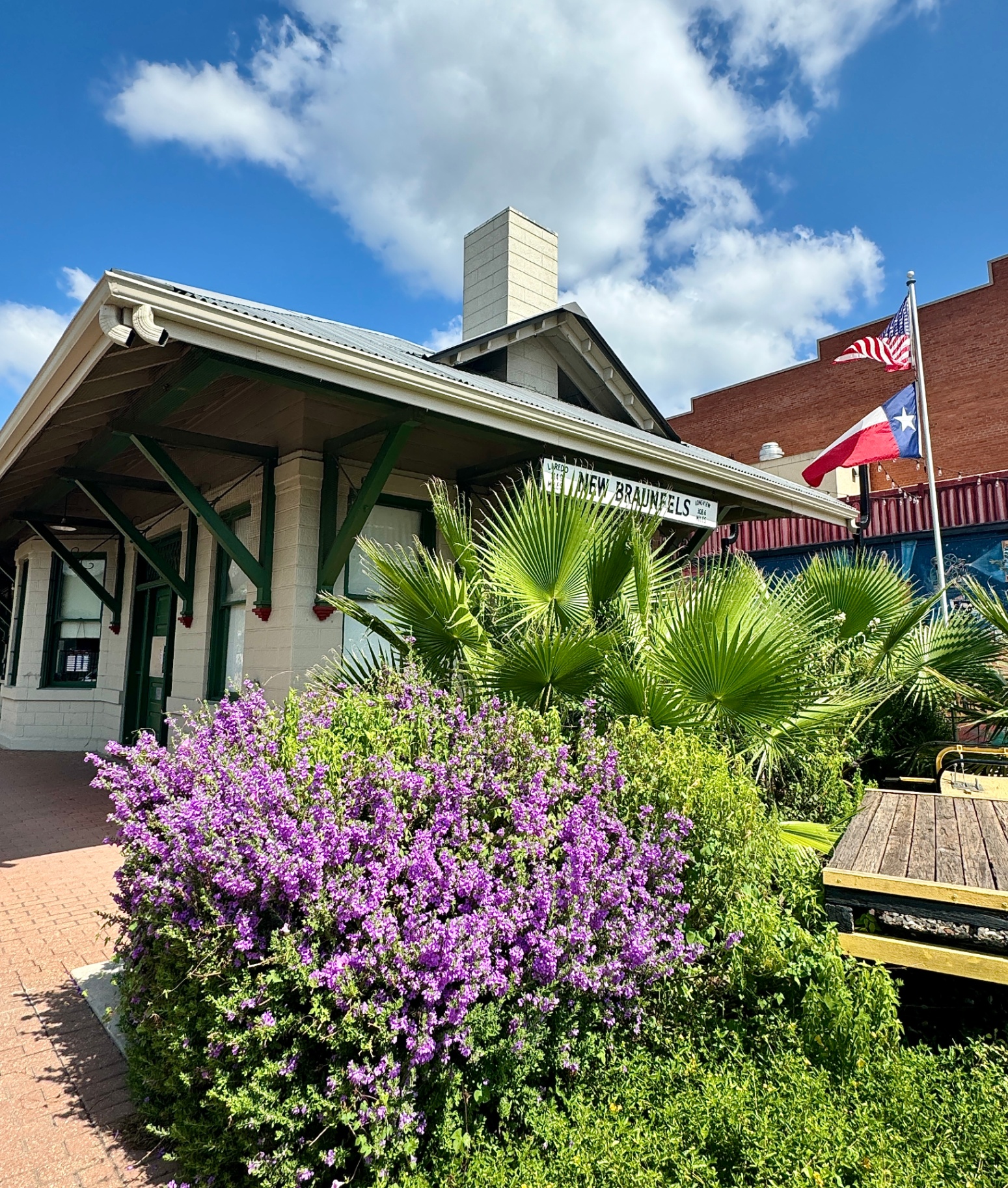 Depot in Bloom with Texas Sage