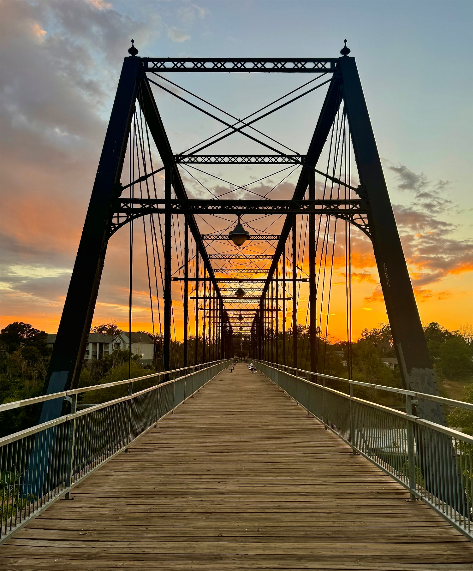 Faust Street Bridge, Orange Sky