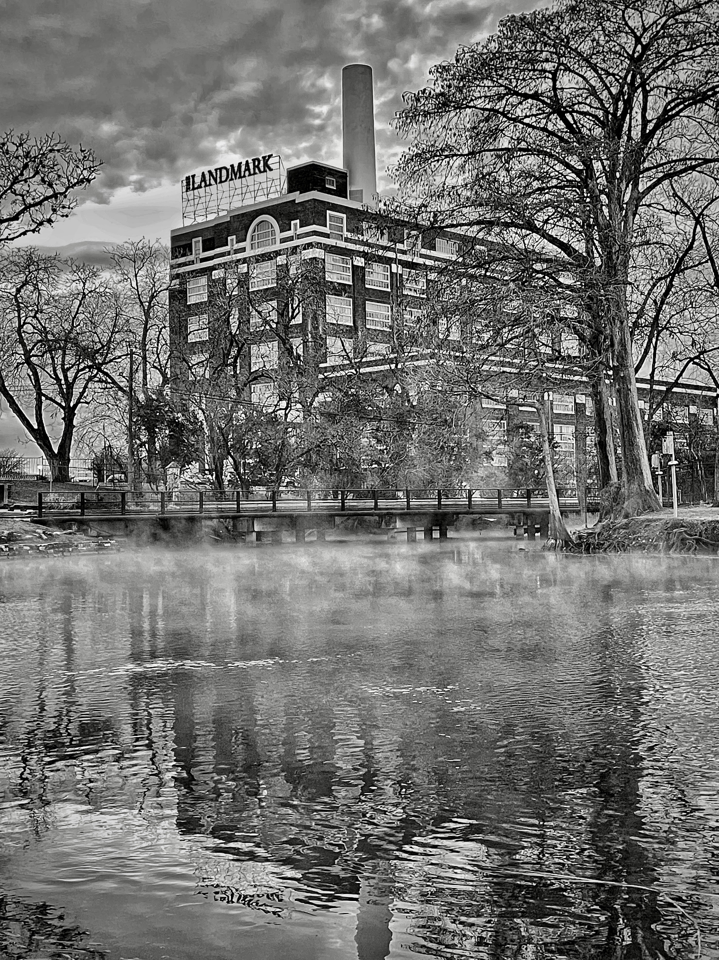 The Landmark Over a Misting Comal