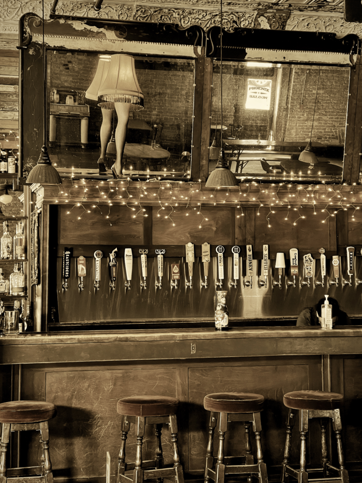 Phoenix Saloon Bar in Sepia